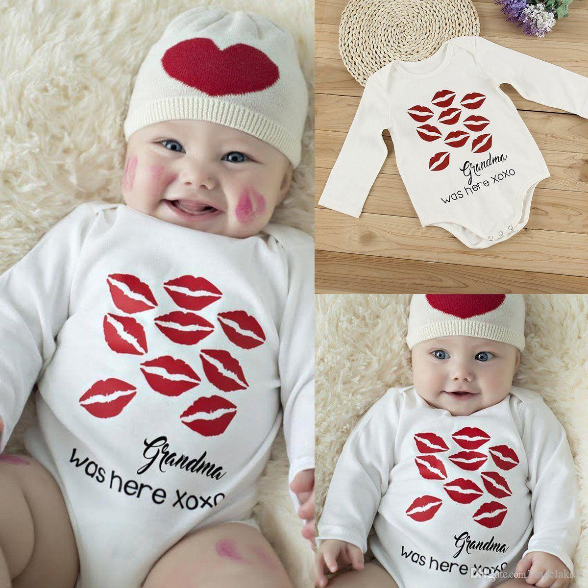 Fashion Baby Clothes
 2017 Newborn Baby Bodysuit Lip Prints Cotton Romper Infant