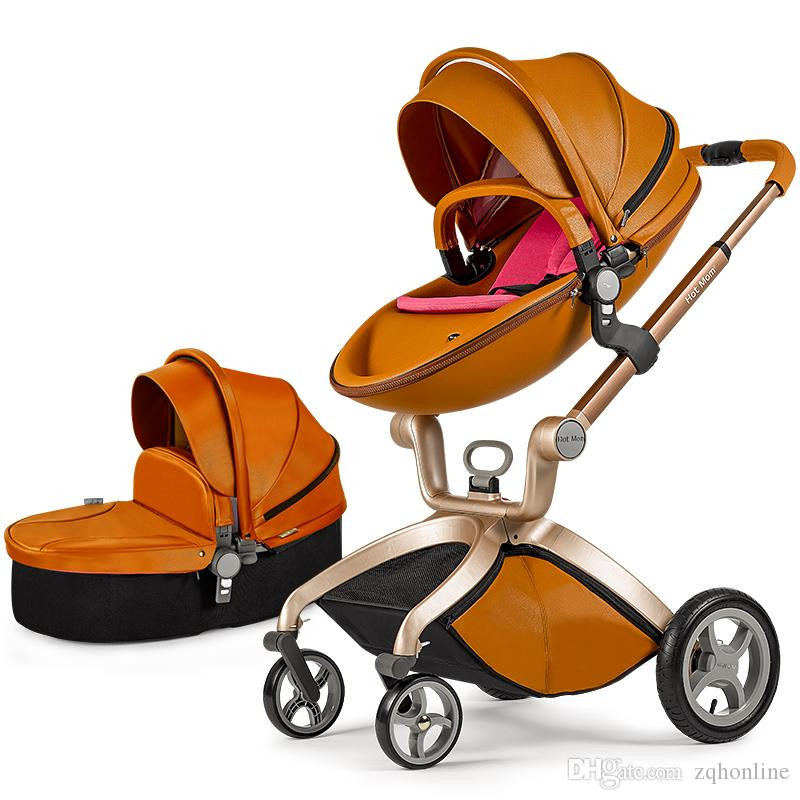 Fashion Baby Strollers
 2019 HotMom Brand Fashion PU Leather Baby Stroller