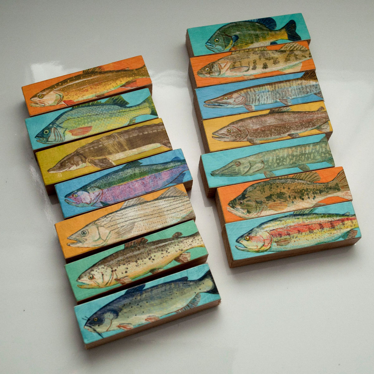 Father'S Day Fishing Gift Ideas
 Whole Mess of Fish Sticks Freshwater Fish Art Block Set