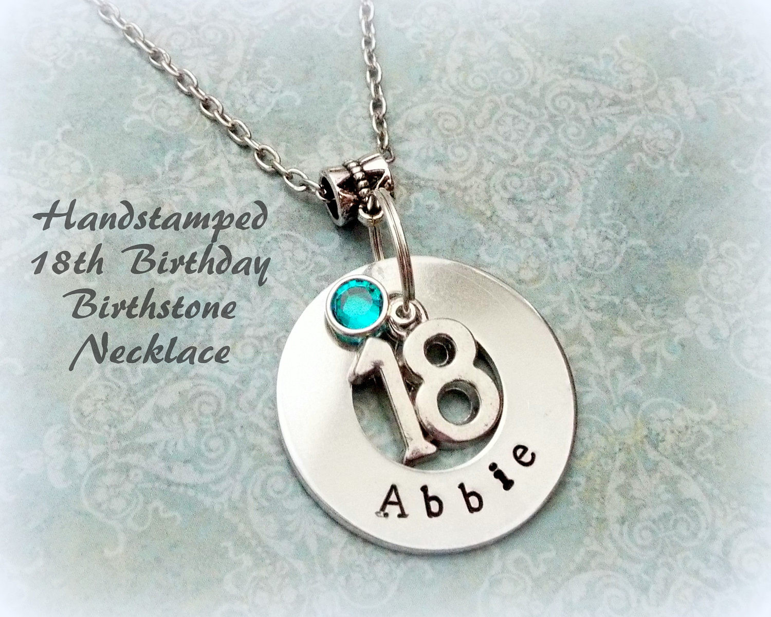 Female 18Th Birthday Gift Ideas
 18th Birthday Gift Personalized Handstamped Girl Birthstone