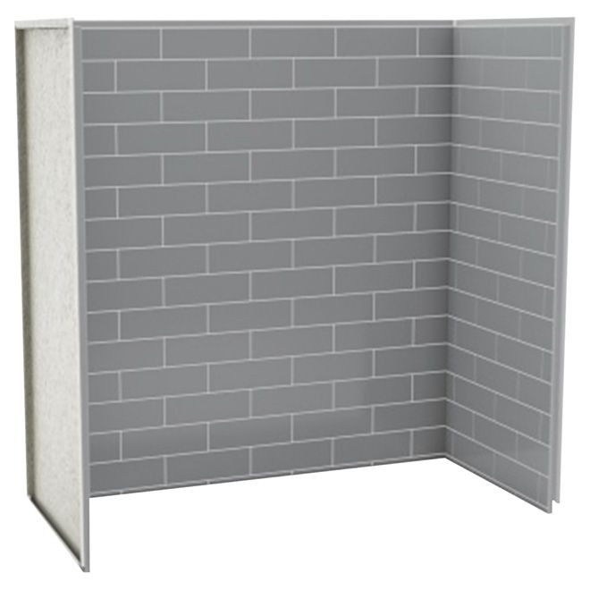 Fiberglass Bathroom Wall Panels
 969 Rona Bath Shower Wall Panel Metro Ash Grey