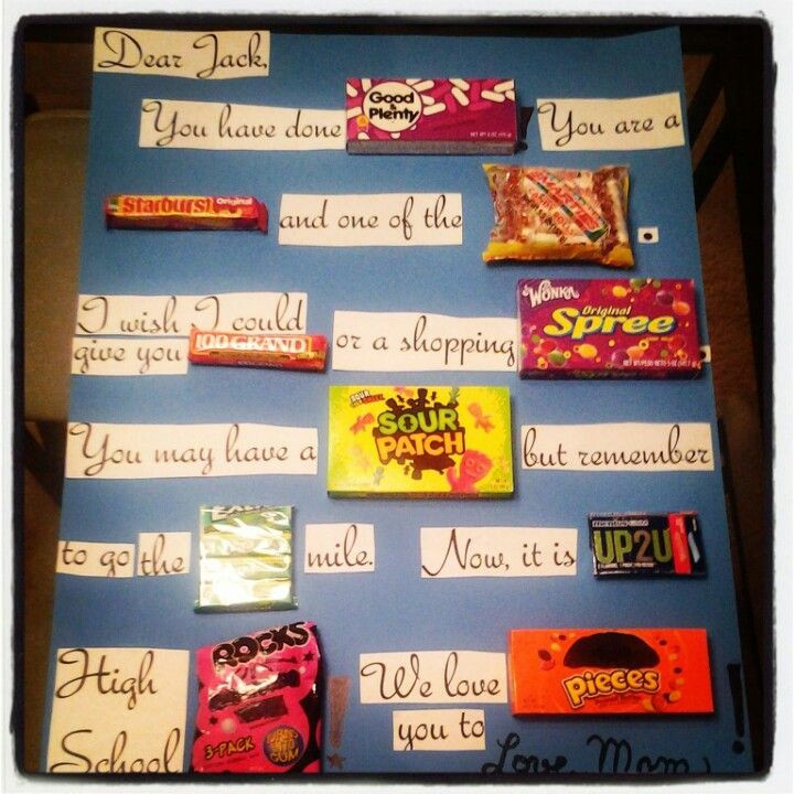 Fifth Grade Graduation Gift Ideas
 I just made this Candy gram for my son s middle school