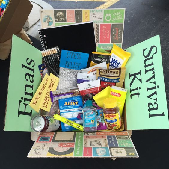 Finals Week Gift Basket Ideas
 College Student Finals Survival Kit Care Package Gift Box