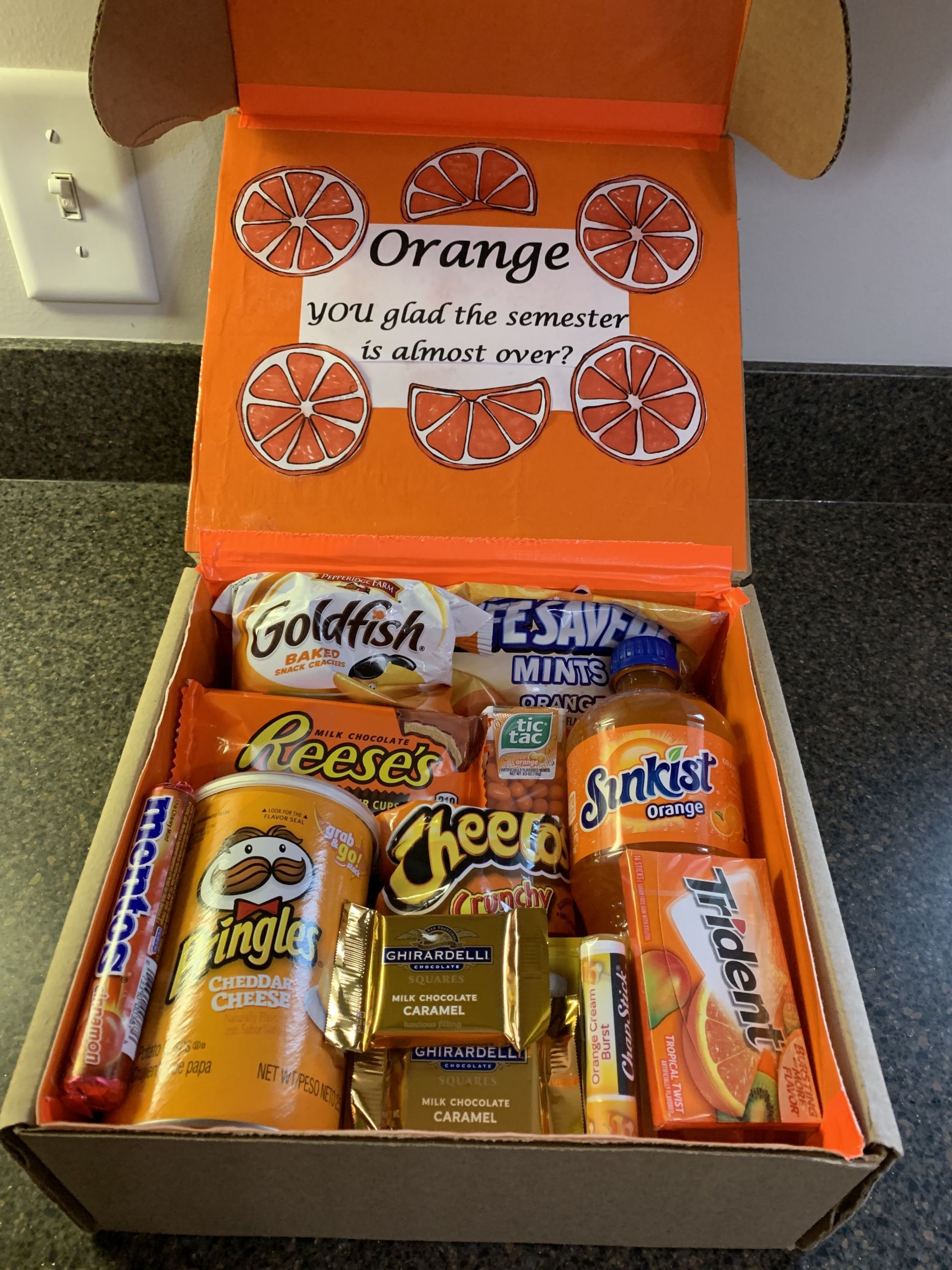 Finals Week Gift Basket Ideas
 Orange you glad finals week care package