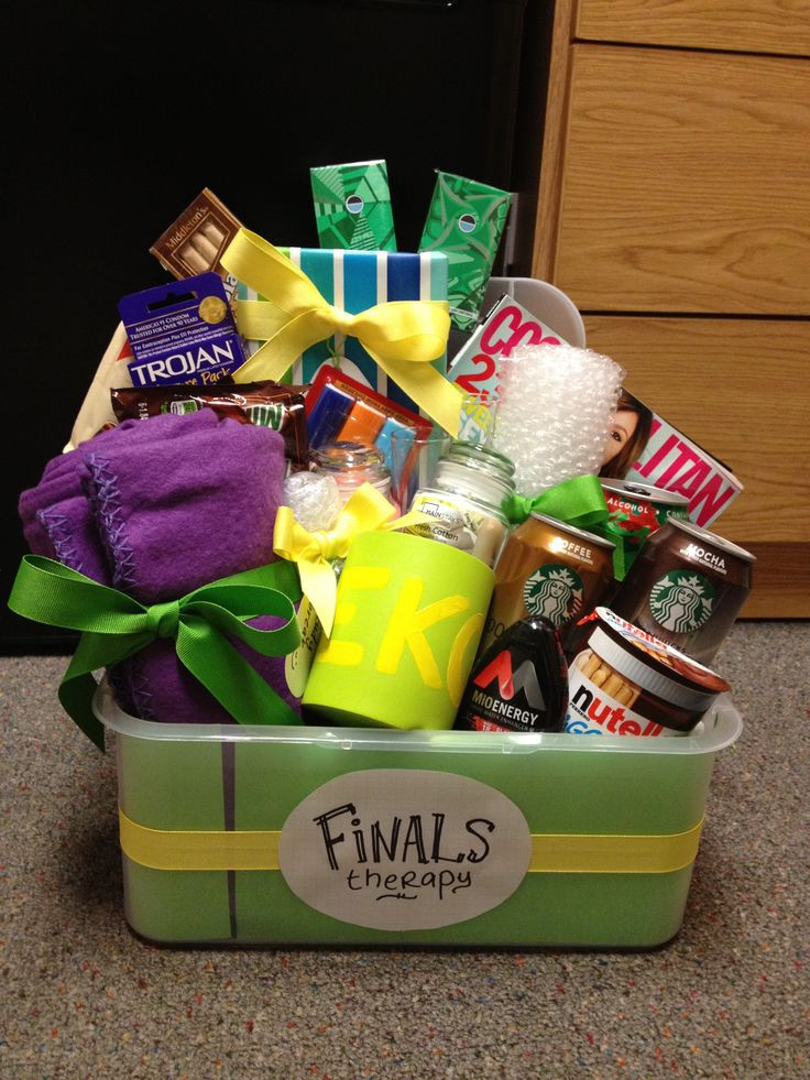 Finals Week Gift Basket Ideas
 "Finals Therapy" basket sorority t Without the