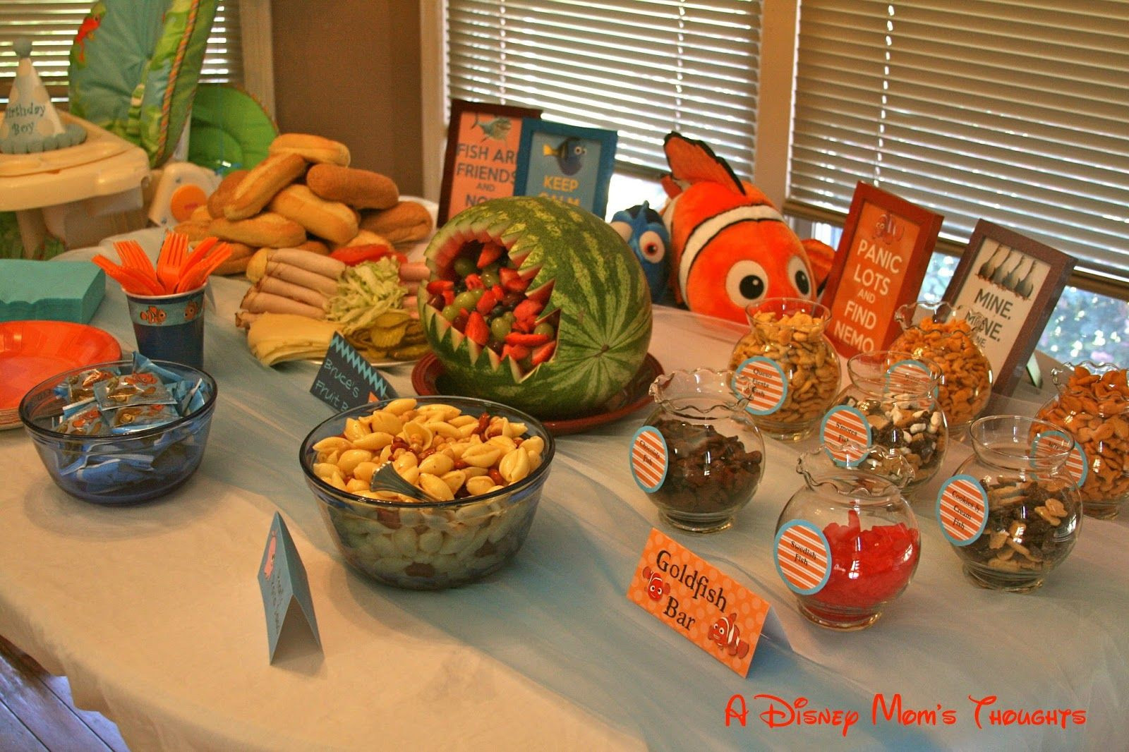 Finding Nemo Party Food Ideas
 waterpark birthday park snacks and food