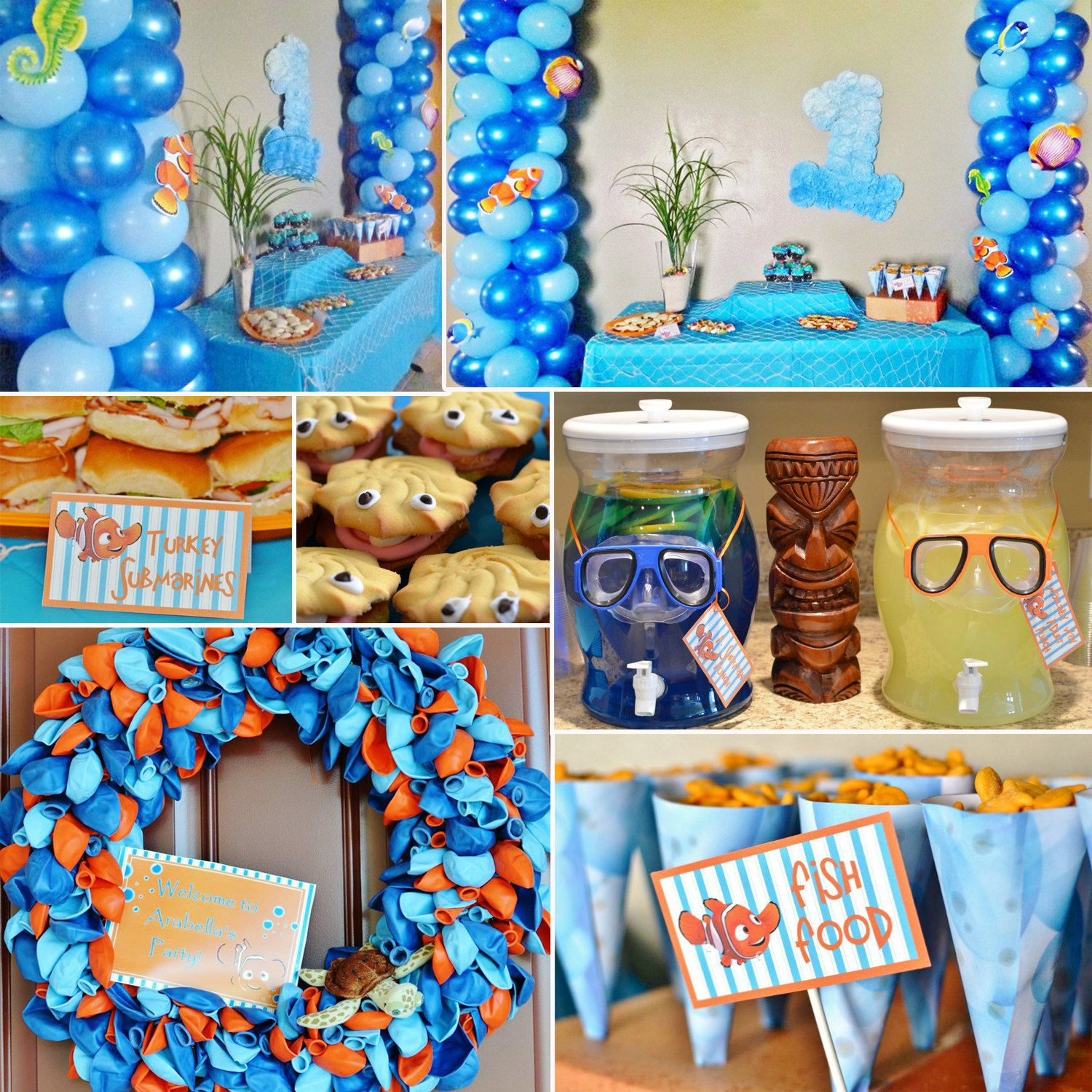 Finding Nemo Party Food Ideas
 DIY Digital Customized Finding Nemo Party Pack Bundle $45
