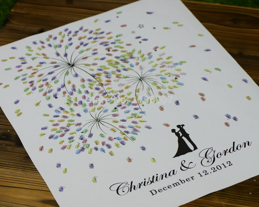 Fingerprint Tree Wedding Guest Book
 Aliexpress Buy 50x70 CM Firework prints Wedding