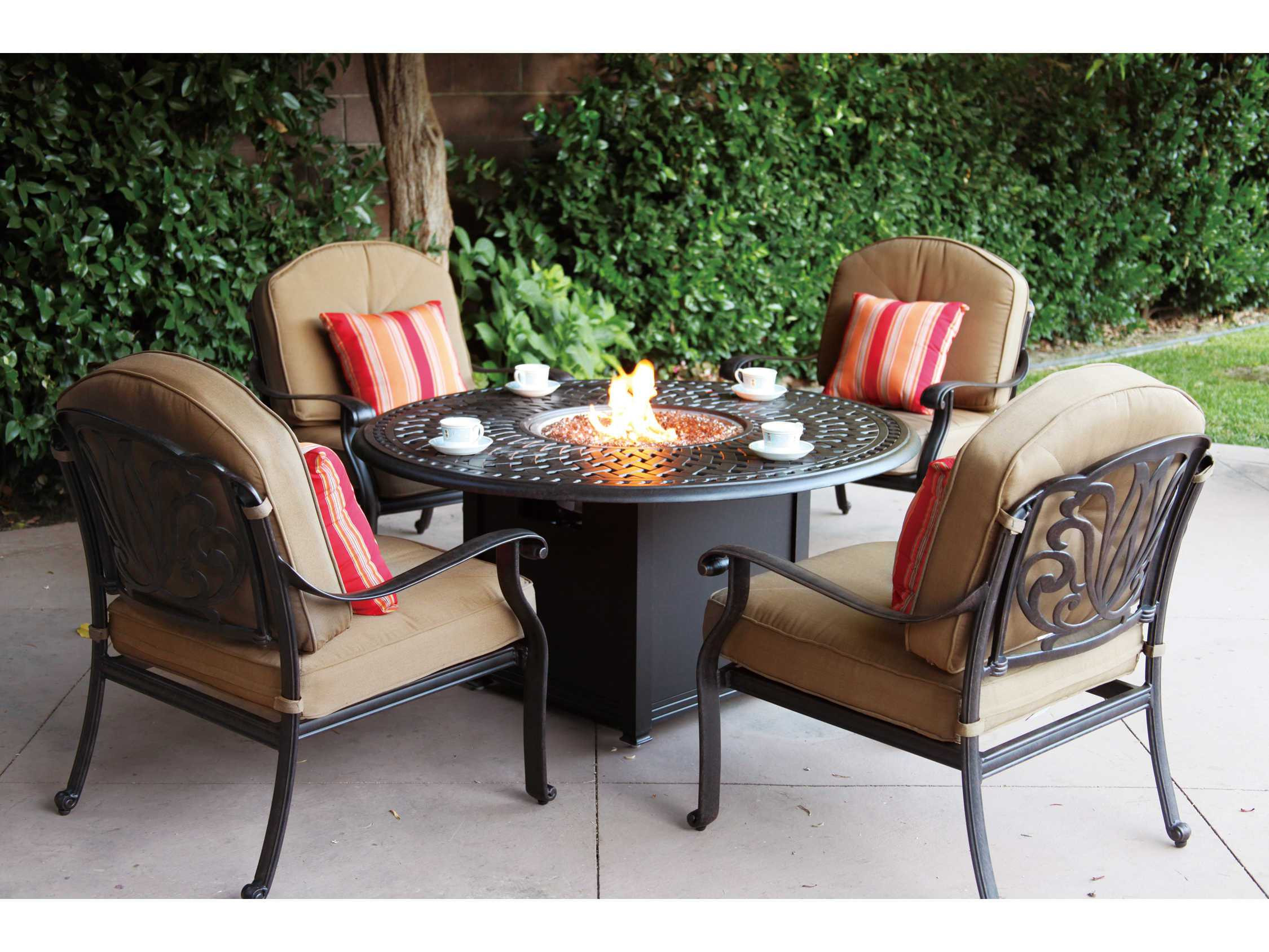 Fire Pit Dining Table
 Darlee Outdoor Living Series 60 Cast Aluminum 60 Round