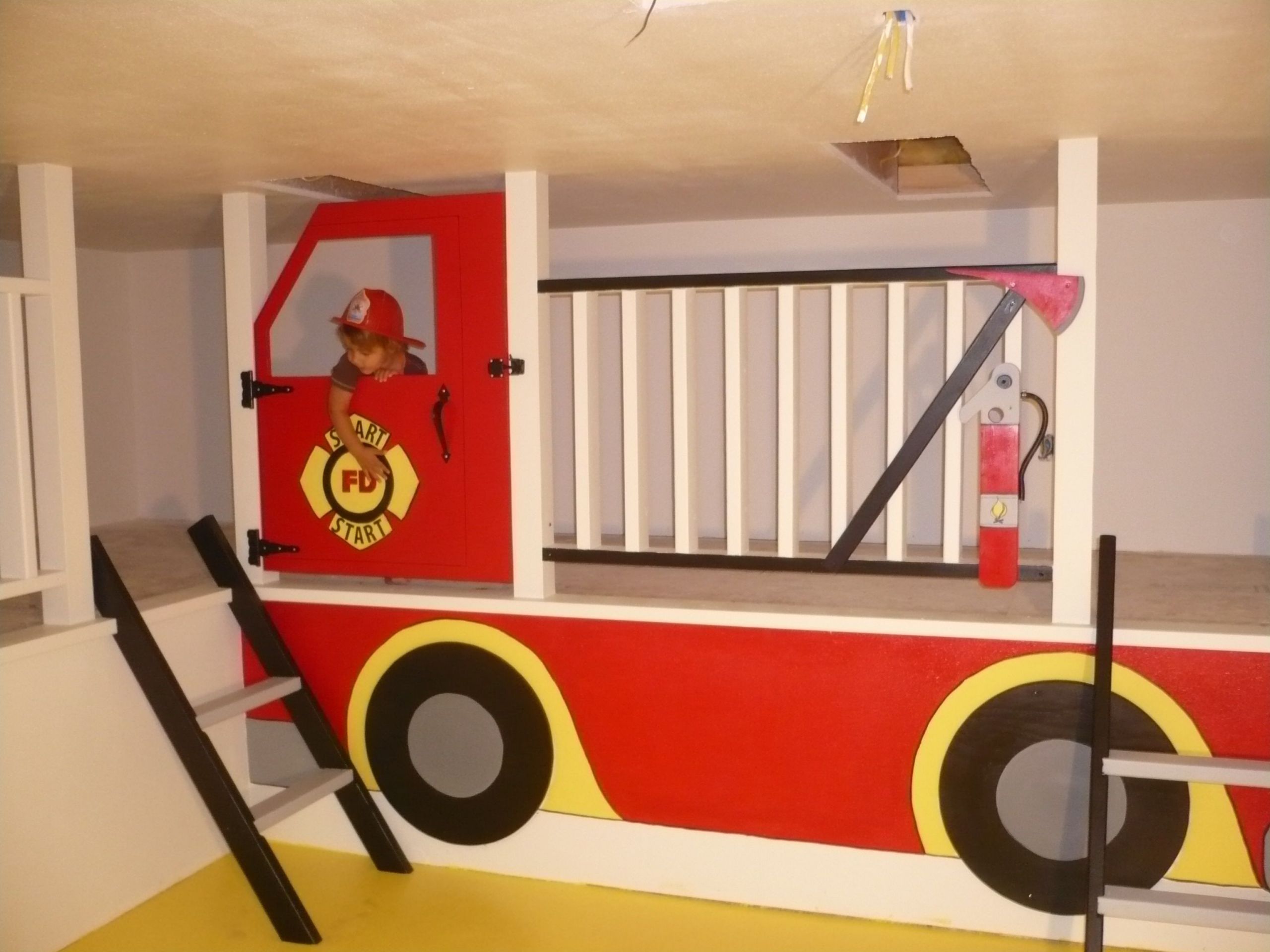 Fire Truck Kids Bedroom
 Non bed fire truck loft But COULD do it as a bed