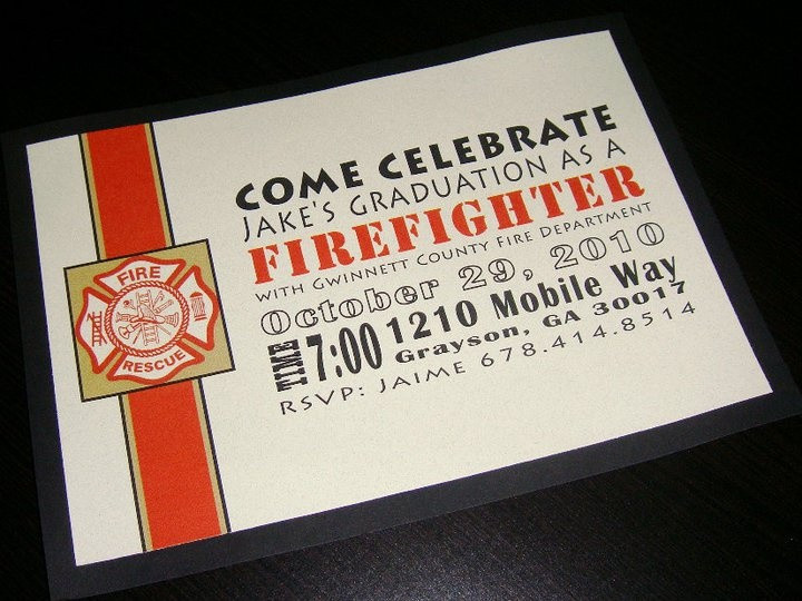 Firefighter Graduation Party Ideas
 Fire Fighter Graduation Invite