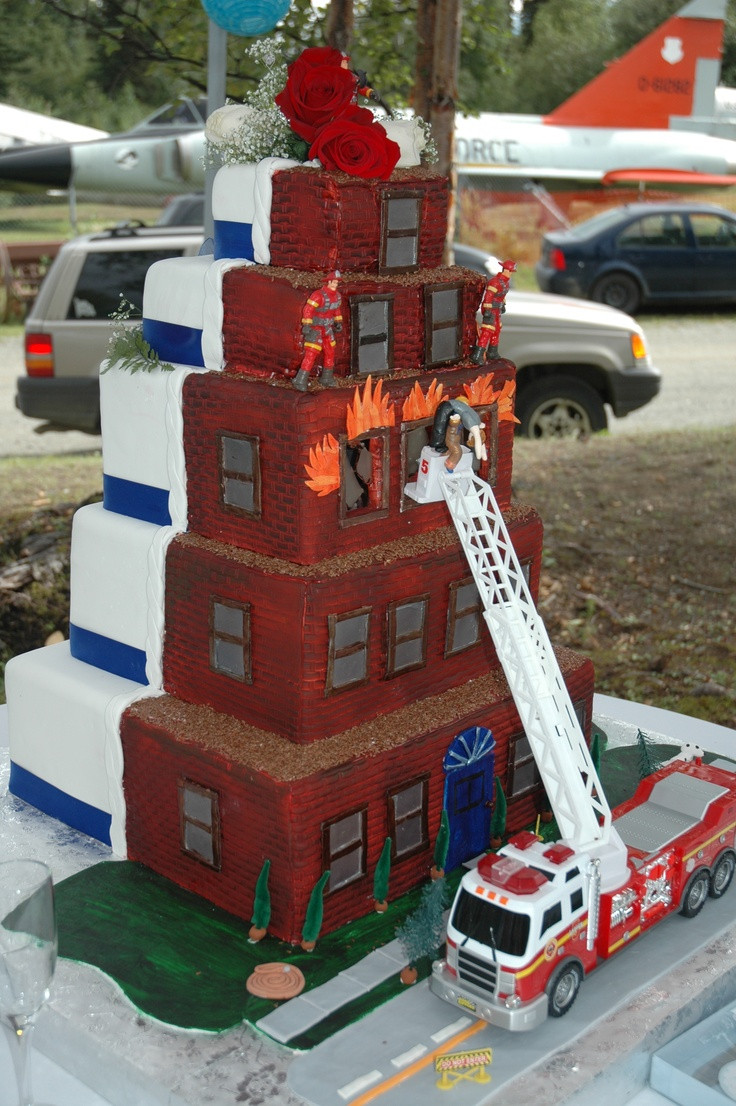 Firefighter Wedding Cake
 34 best fire fighter wedding images on Pinterest
