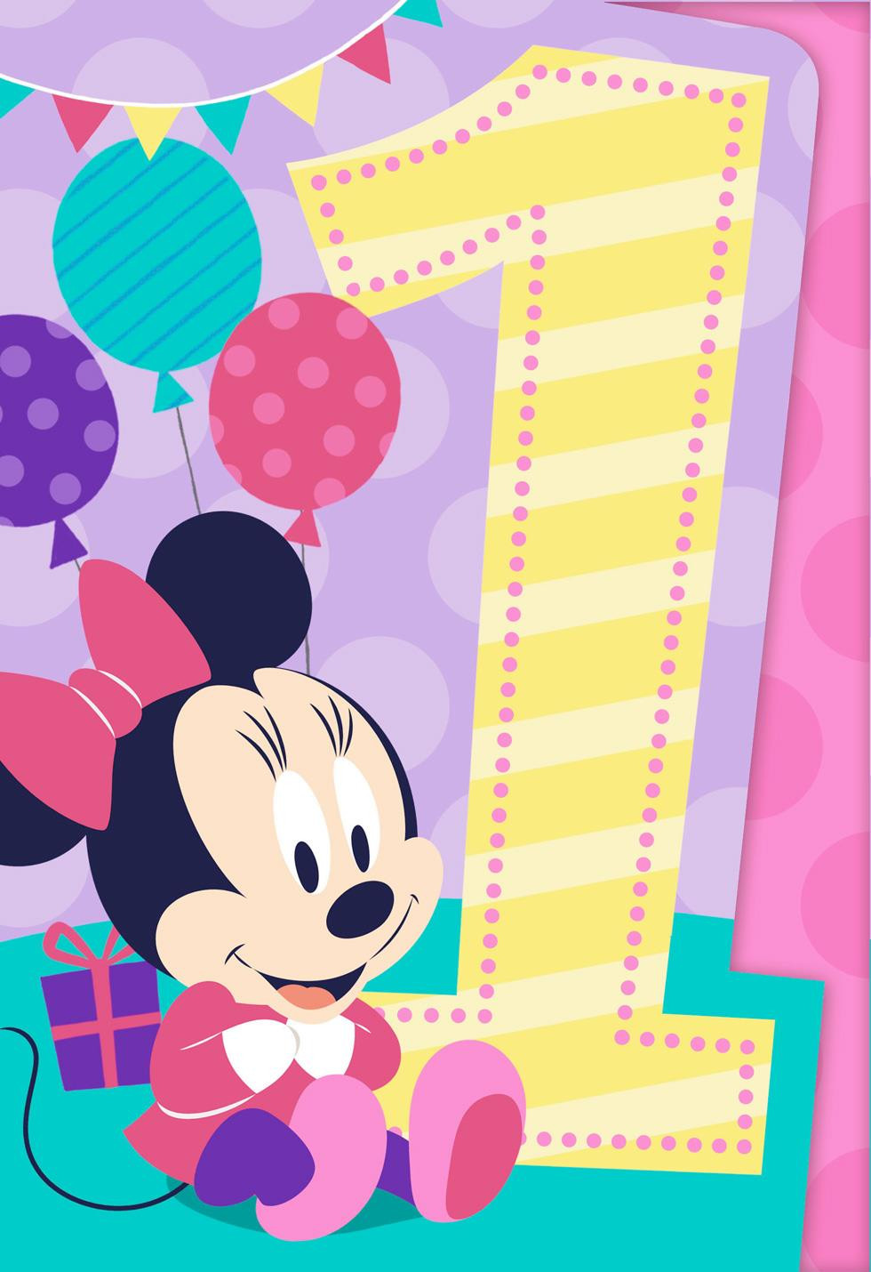 First Birthday Card
 Minnie Mouse Musical 1st Birthday Card Greeting Cards