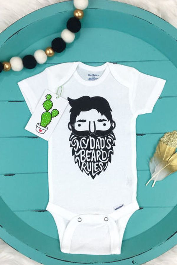 First Father'S Day Gift Ideas From Baby Boy
 Hipster Baby esie Dad Beard esie First Fathers Day