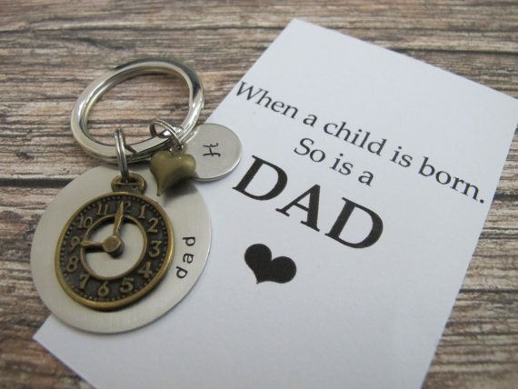 First Time Fathers Day Gift Ideas
 First time dad Personalized name keychain New dad by