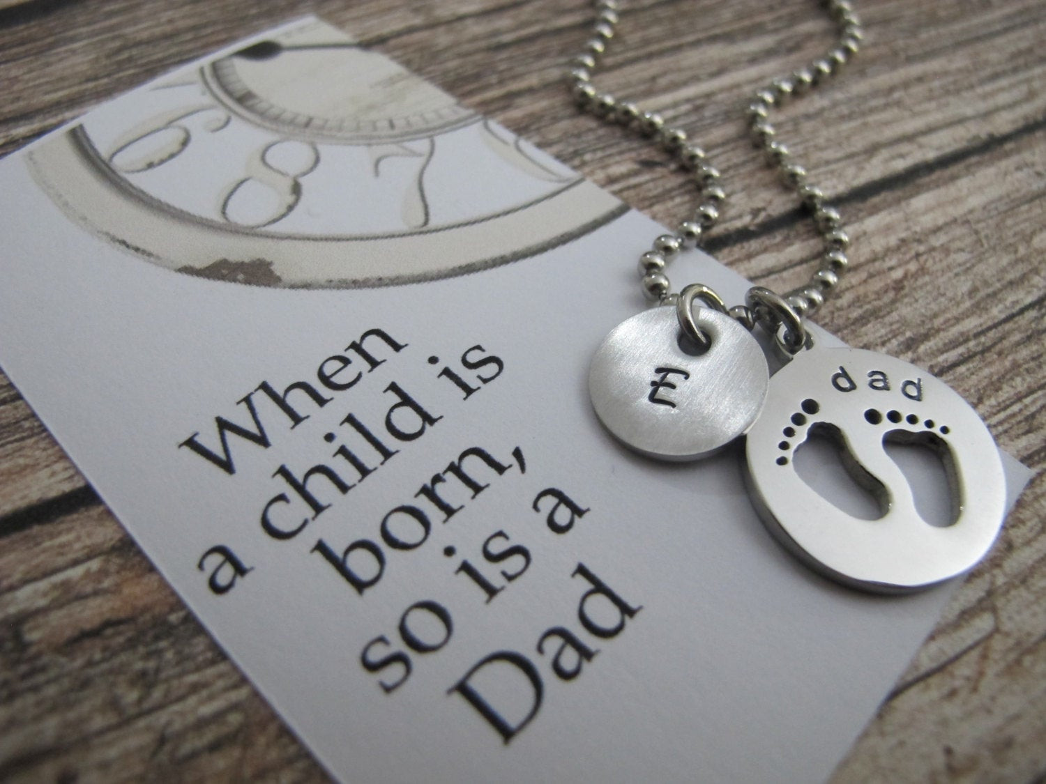 First Time Fathers Day Gift Ideas
 First time dad Personalized Baby Feet Necklace New dad Gift