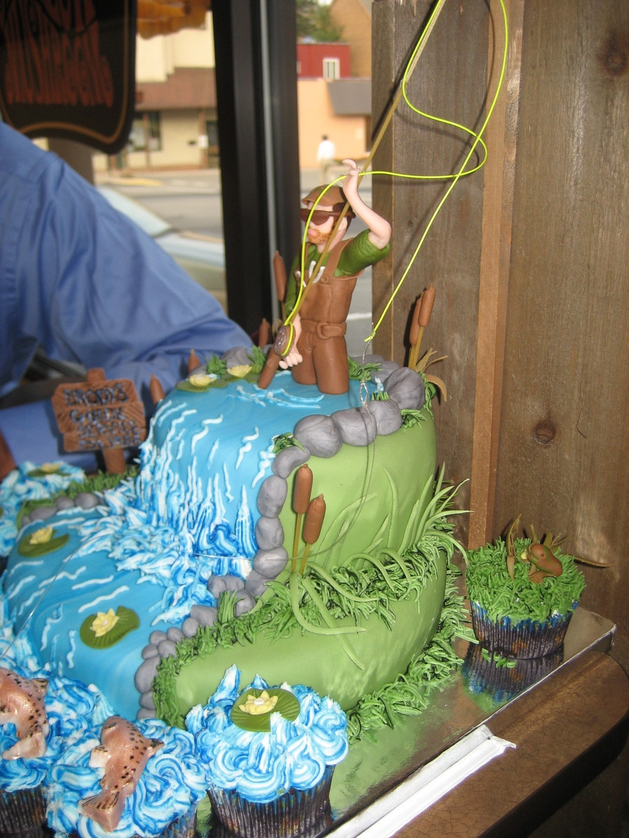 Fishing Birthday Cakes
 Fly Fishing Birthday Cake CakeCentral