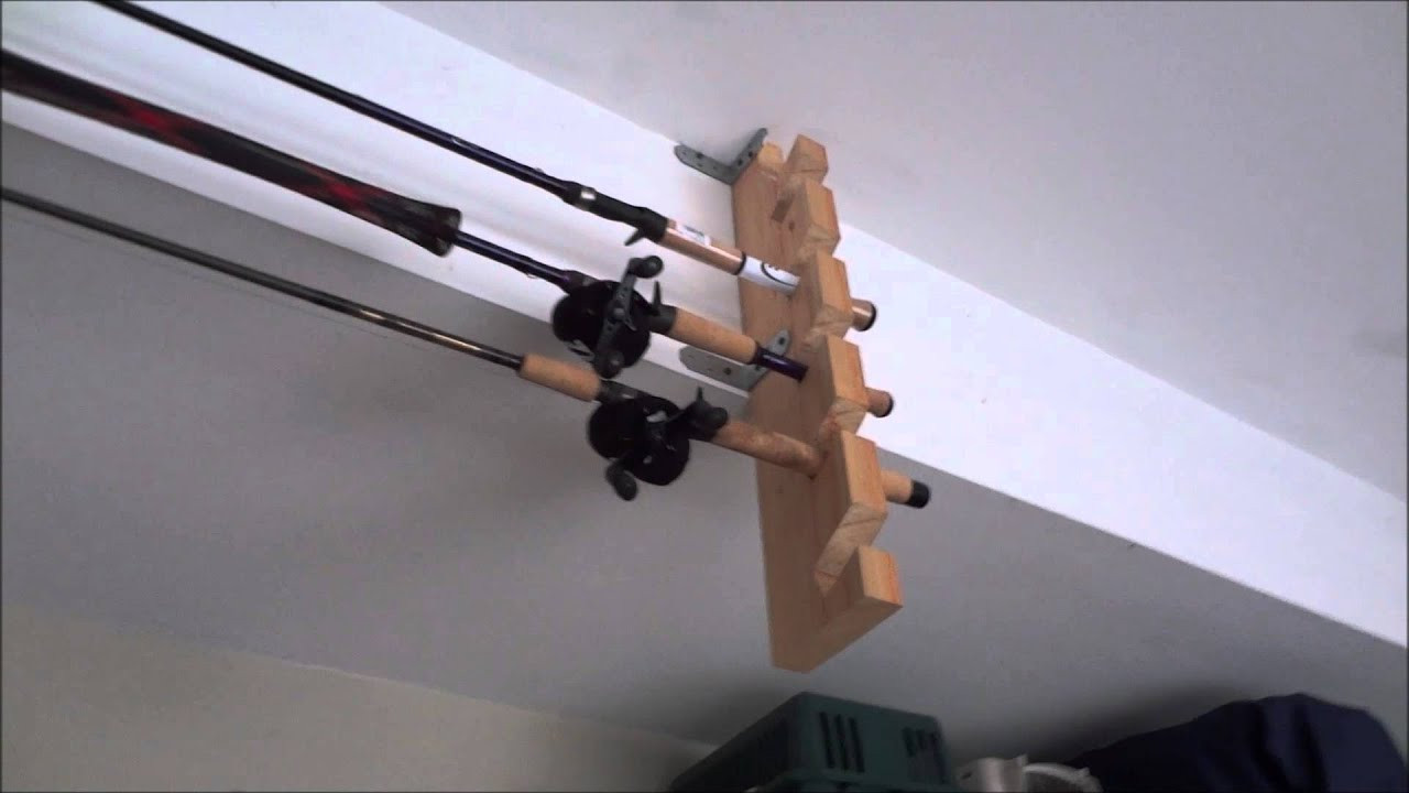 Fishing Rod Rack DIY
 DIY Fishing Rod Holder From Materials Laying Around The