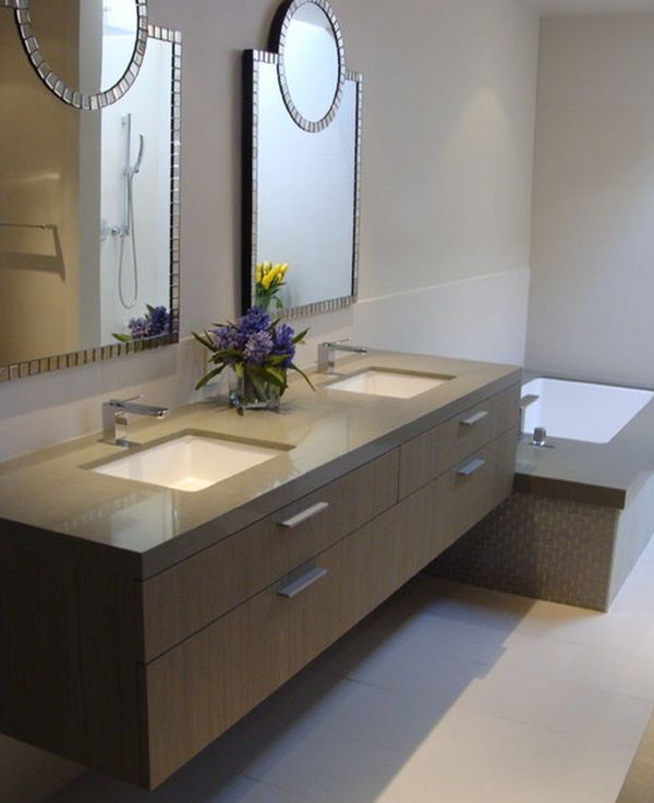 Floating Bathroom Mirror
 27 Floating Sink Cabinets and Bathroom Vanity Ideas