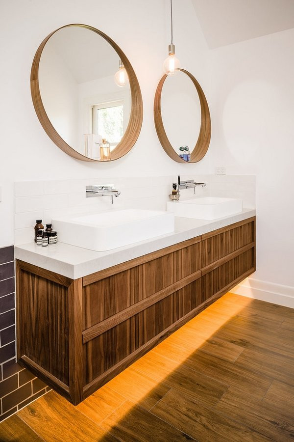Floating Bathroom Mirror
 Modern floating vanity cabinets – airy and elegant