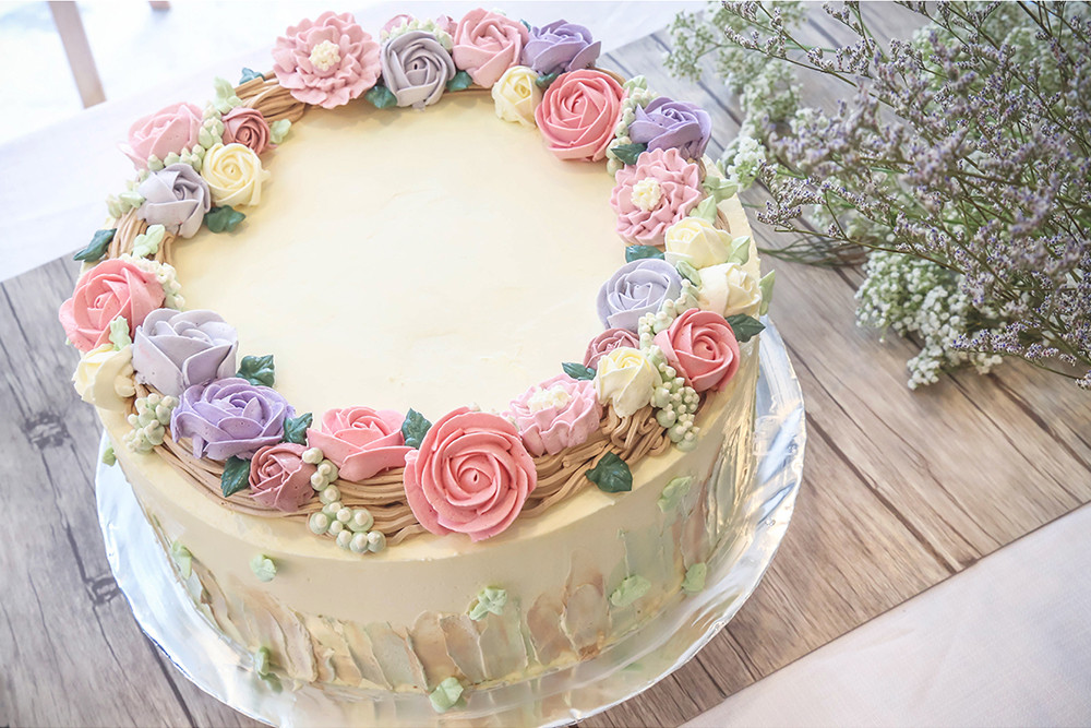 Floral Birthday Cake
 Floral Series Customised Cakes Baker s Brew Studio