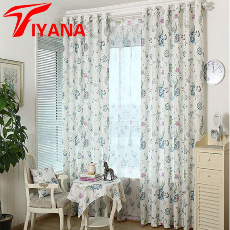 Floral Kitchen Curtains
 Aliexpress Buy Rustic Elegant Bright Floral Printed