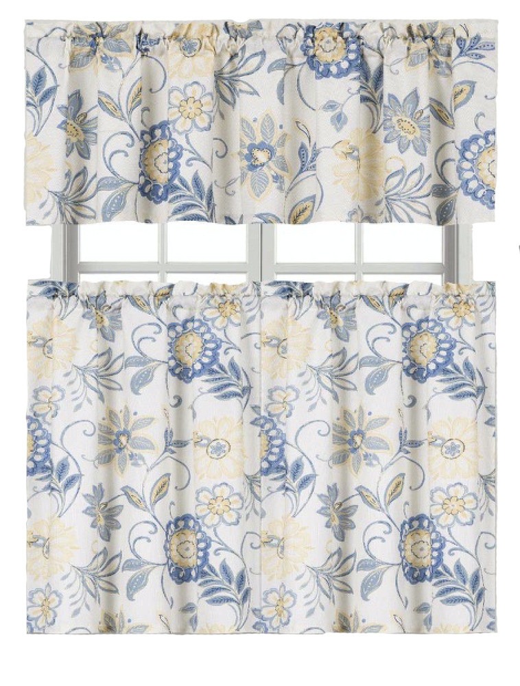 Floral Kitchen Curtains
 Palm Beach Cotton Blend Floral Chic plete Kitchen