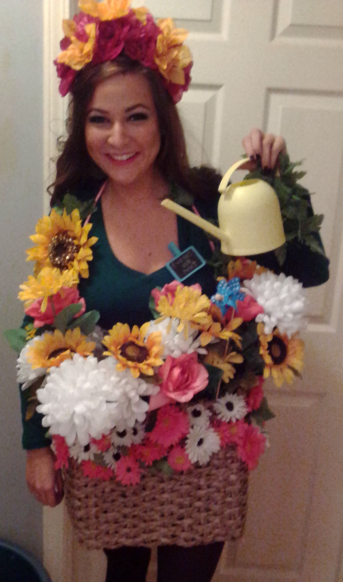 Flower Halloween Costume For Adults
 homemade Flower pot halloween costume Used the watering