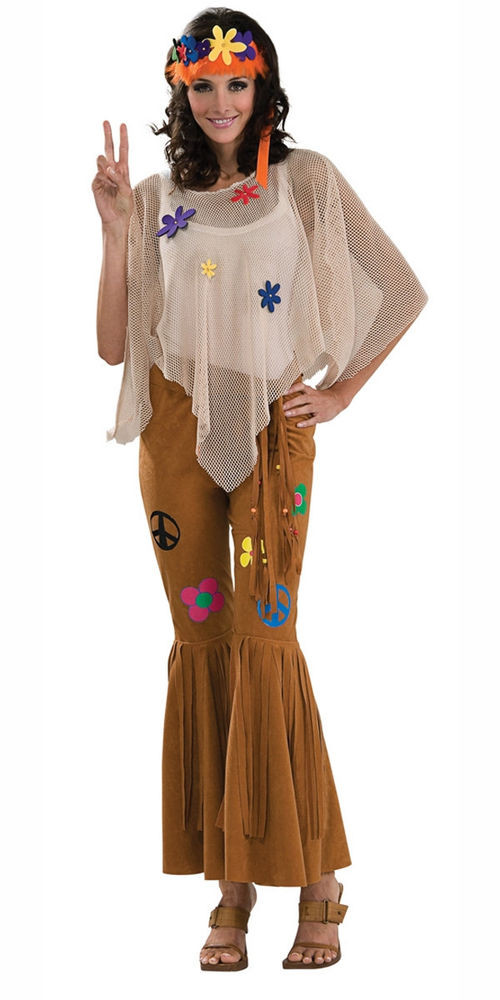 Flower Halloween Costume For Adults
 Flower Child 60 s Hippie Woodstock Fancy Dress Up