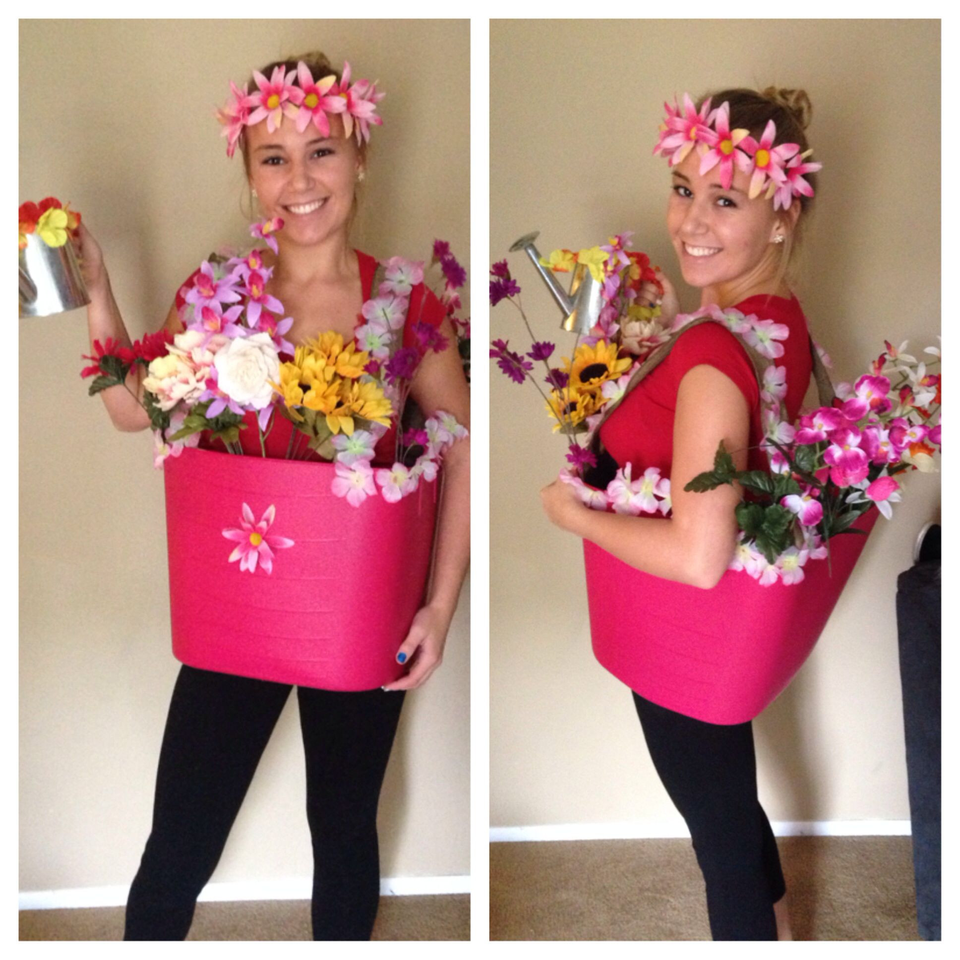 Flower Halloween Costume For Adults
 Homemade DIY Halloween flower pot costume Very affordable