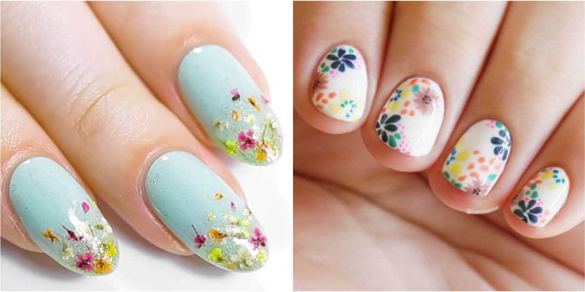 Flower Nail Art Designs
 25 Flower Nail Art Design Ideas Easy Floral Manicures