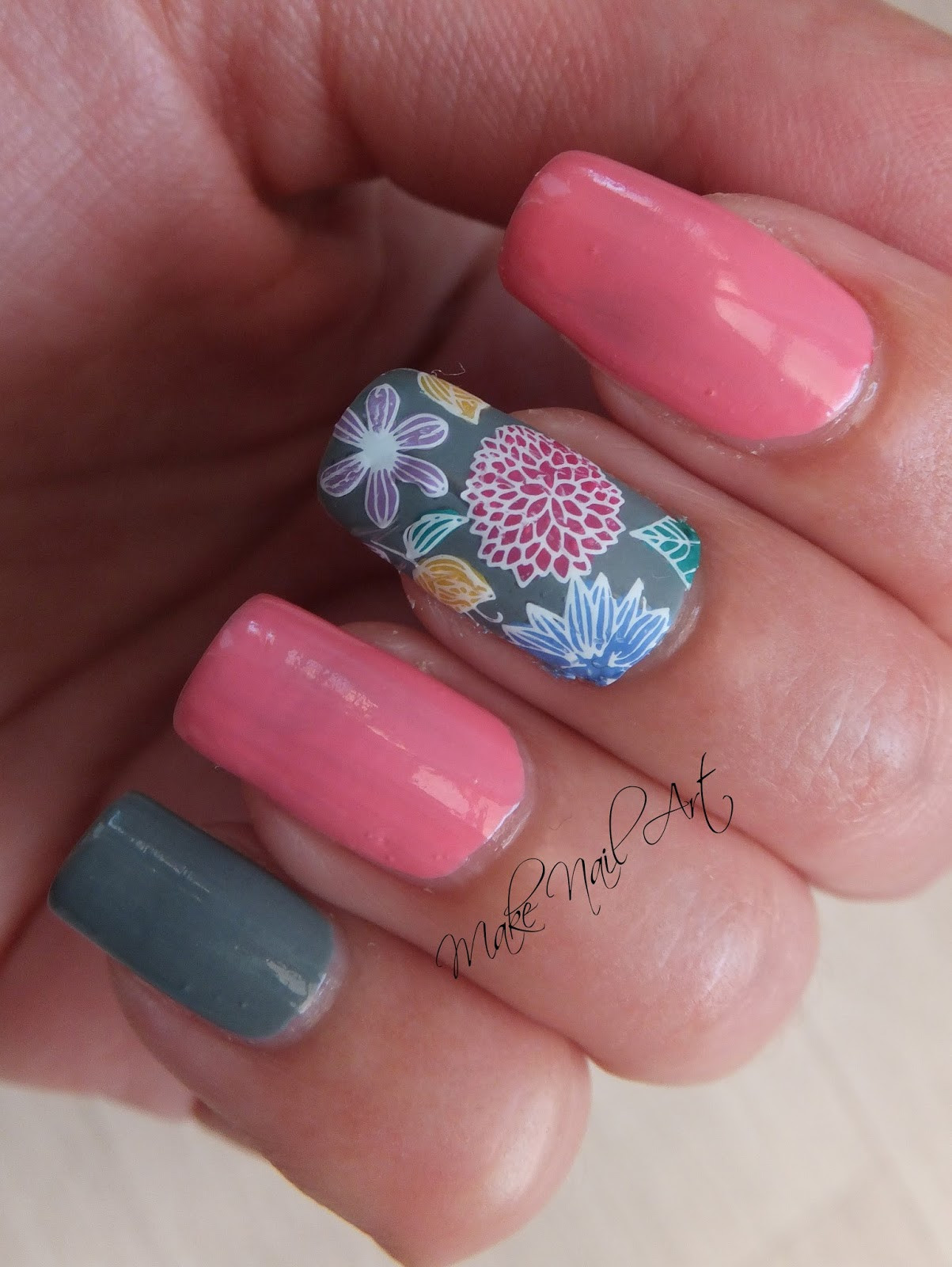 Flower Nail Art Designs
 Summer Flowers Nail Art Design Tutorial Reverse Stamping