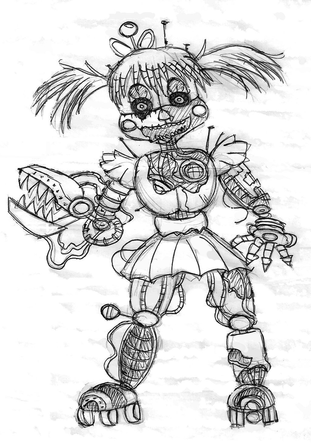 Fnaf Baby Coloring Pages
 Scrap baby traditional art by blackhero87 on DeviantArt