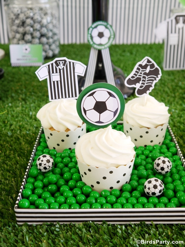 Football Birthday Party Ideas
 Soccer Football Birthday Party Desserts Table & Printables