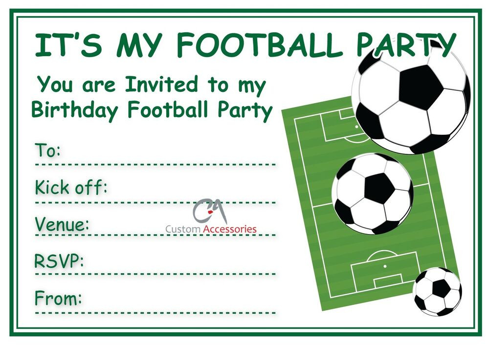 Football Birthday Party Invitations
 FOOTBALL INVITES KIDS CHILDREN S BOYS FOOTBALL BIRTHDAY