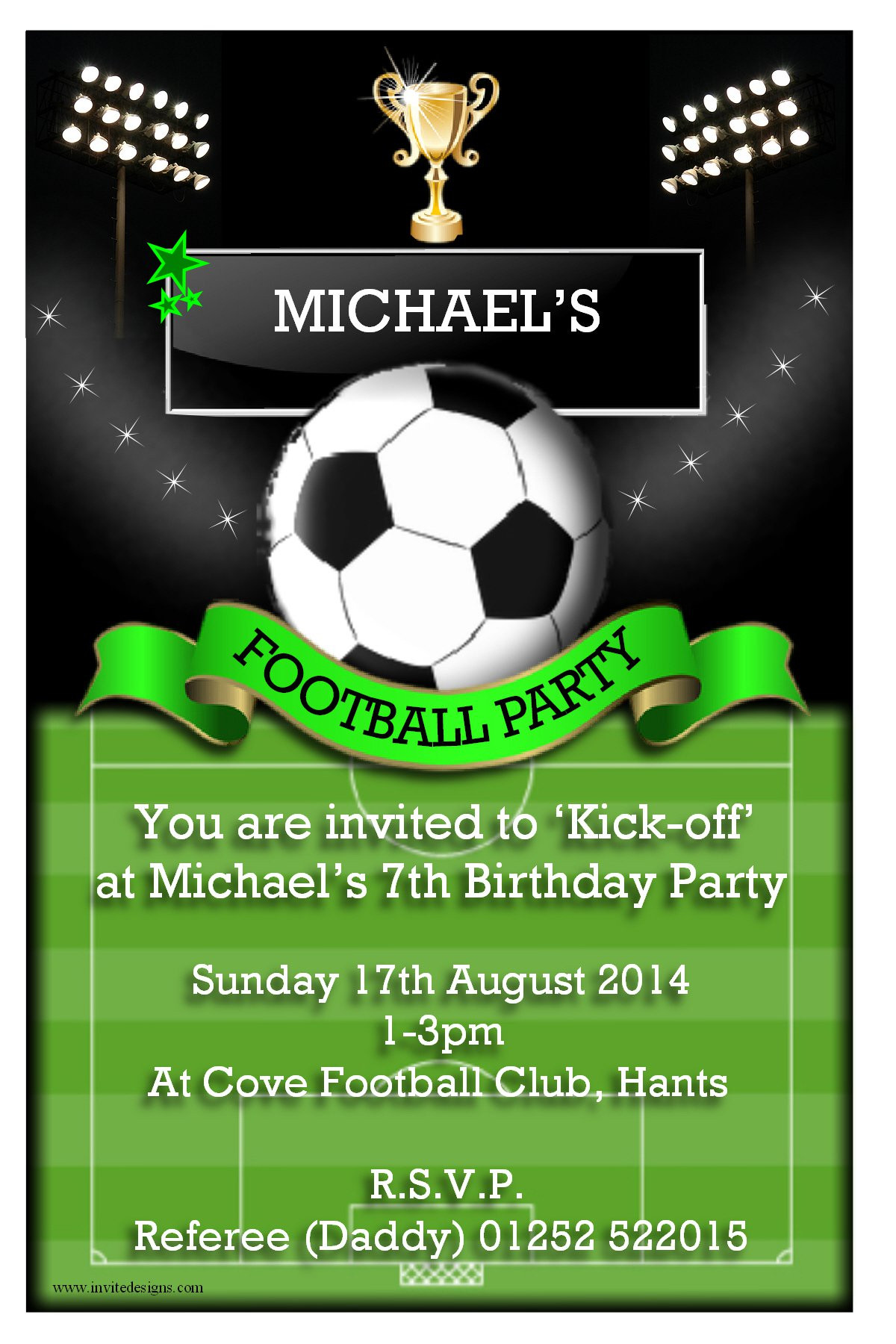 Football Birthday Party Invitations
 Football Party Invitations