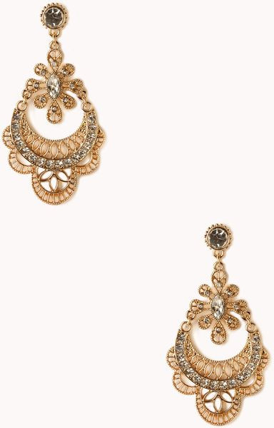 Forever 21 Earrings
 Forever 21 Regal Filigree Chandelier Earrings in Gold