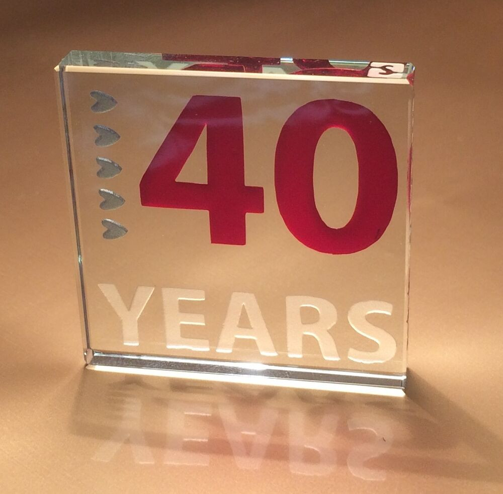 Fortieth Anniversary Gift Ideas
 40th Ruby Wedding Anniversary Gifts Spaceform Glass Token