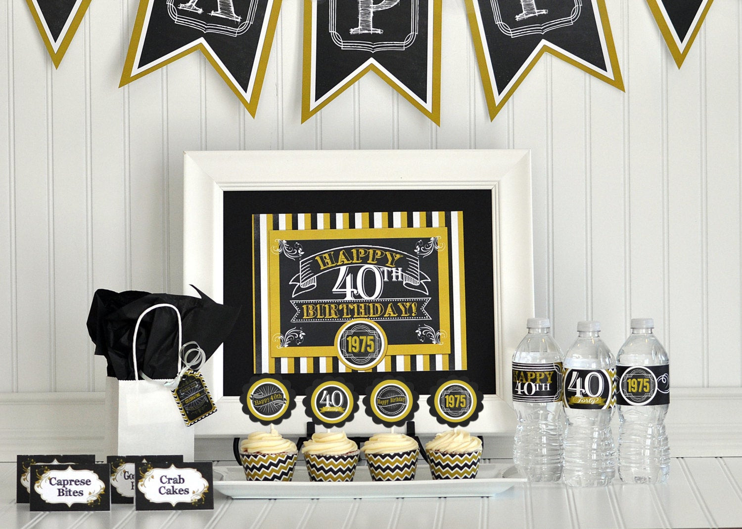 Forty Birthday Decorations
 40th Birthday Party Package 40th Birthday by GracenLDesigns