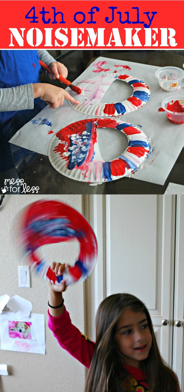 Fourth Of July Art Projects For Preschoolers
 4th of July Craft Noisemaker Mess for Less
