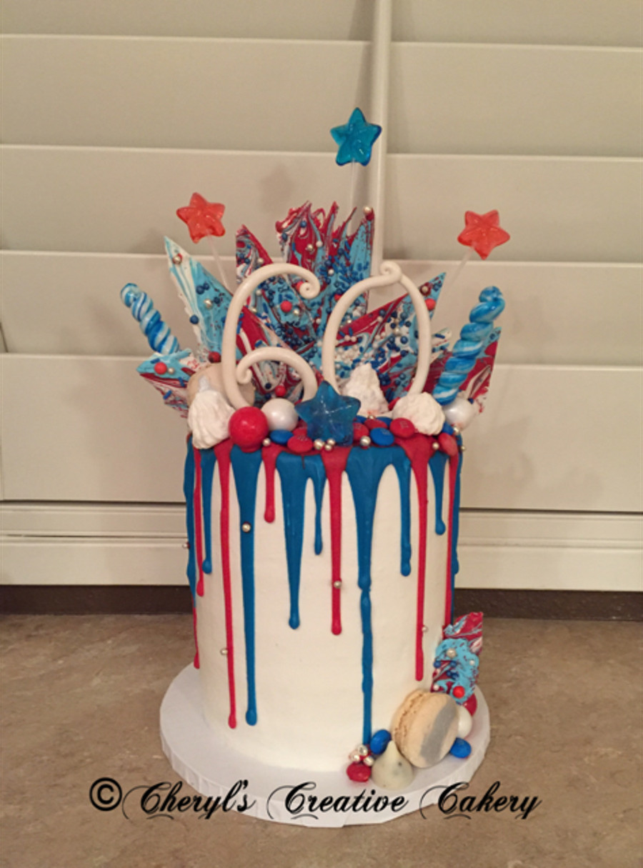 Fourth Of July Birthday Cakes
 Birthday & 4Th July Drip Cake CakeCentral