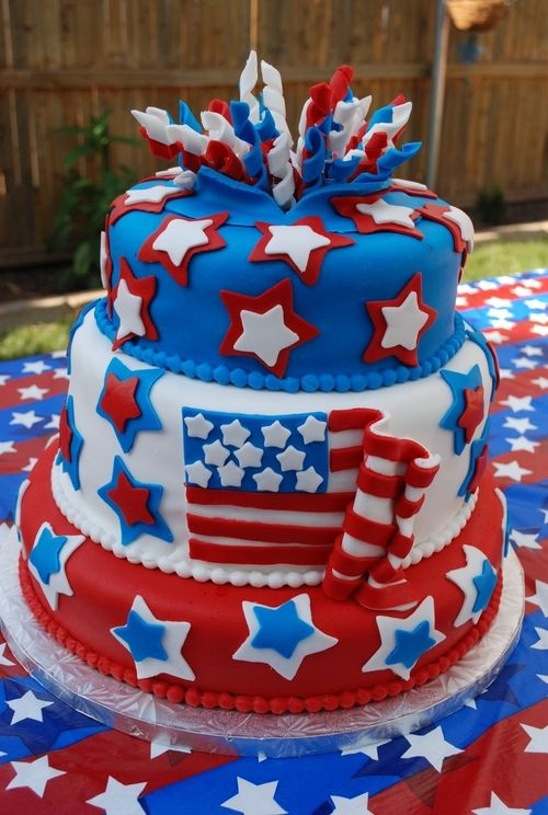 Fourth Of July Birthday Cakes
 Fondant cake 4th of July Fun Pinterest