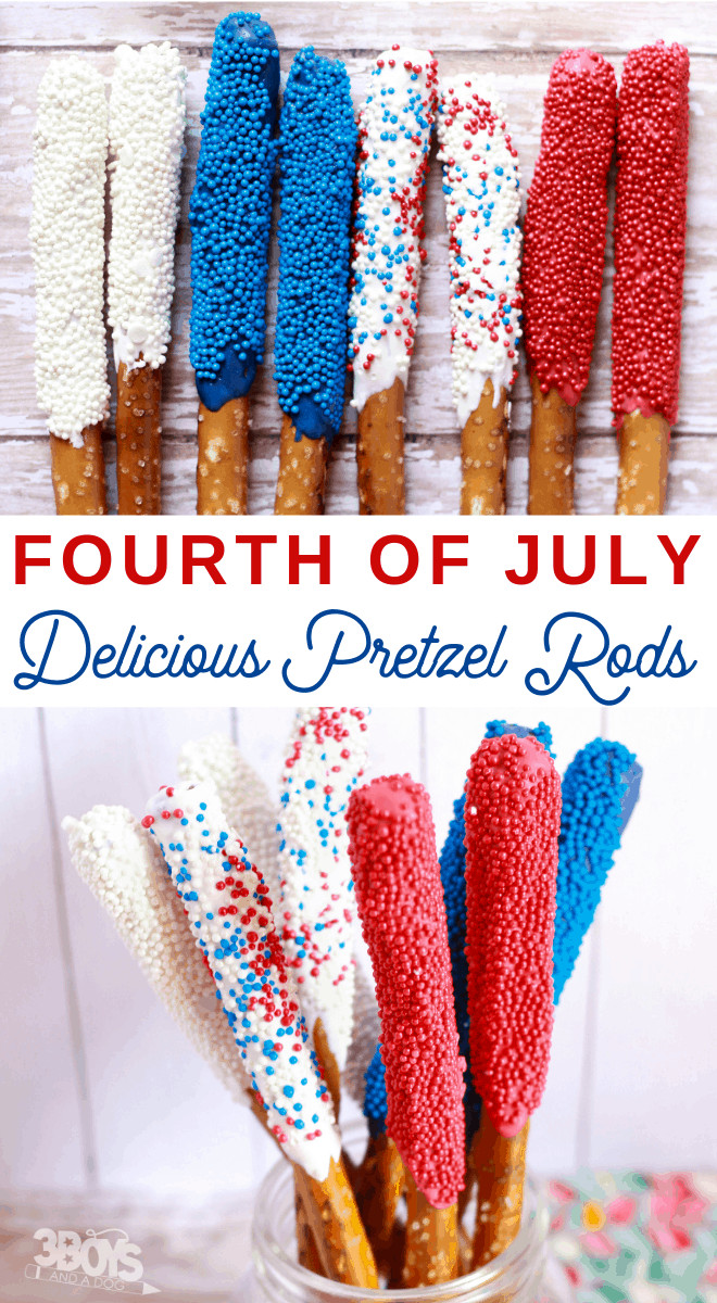 Fourth Of July Pretzels
 Fourth of July Pretzel Sticks – Dessert That Won’t Melt in