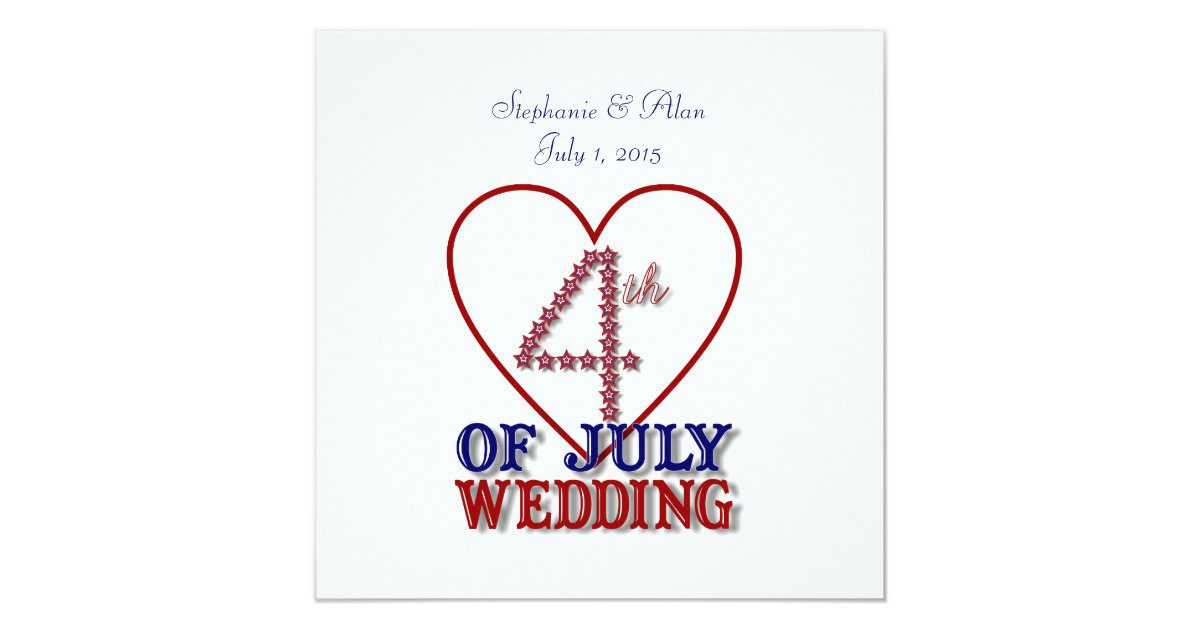 Fourth Of July Wedding Invitations
 Fourth of July Stars Wedding Invitation