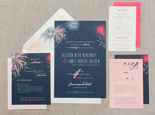Fourth Of July Wedding Invitations
 July 4th Wedding Inspiration Roundup 2 Charm City Wed
