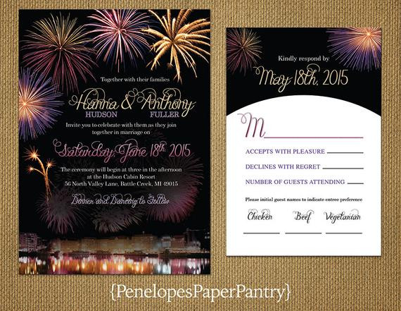 Fourth Of July Wedding Invitations
 4th of July Wedding Invitations Black by PenelopesPaperPantry