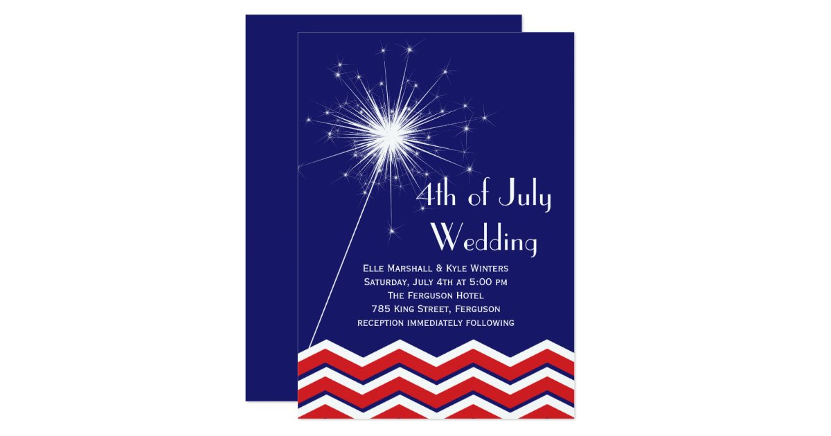Fourth Of July Wedding Invitations
 4th of July Wedding Invitation with Chevrons