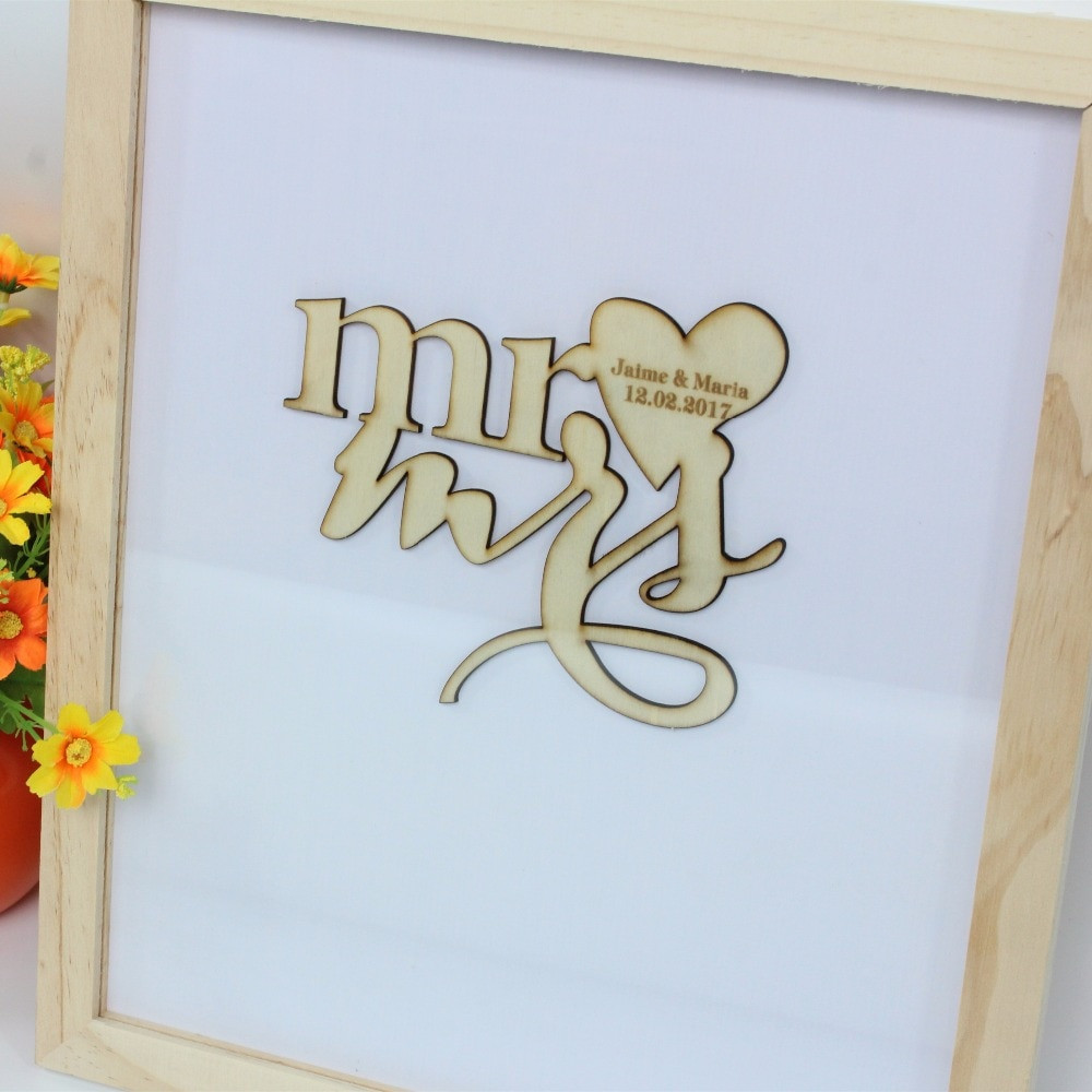 Frame Guest Book Wedding
 Wedding Guest Book Wooden Hearts Personalized Wedding