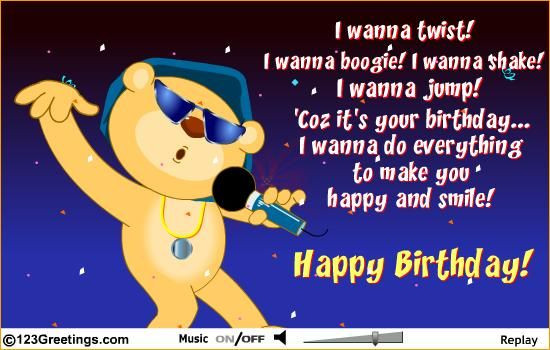 Free Birthday Singing Cards
 boogie shake singing birthday card