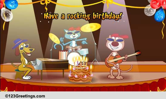 Free Birthday Singing Cards
 A Rocking Birthday Band Free Songs eCards Greeting Cards